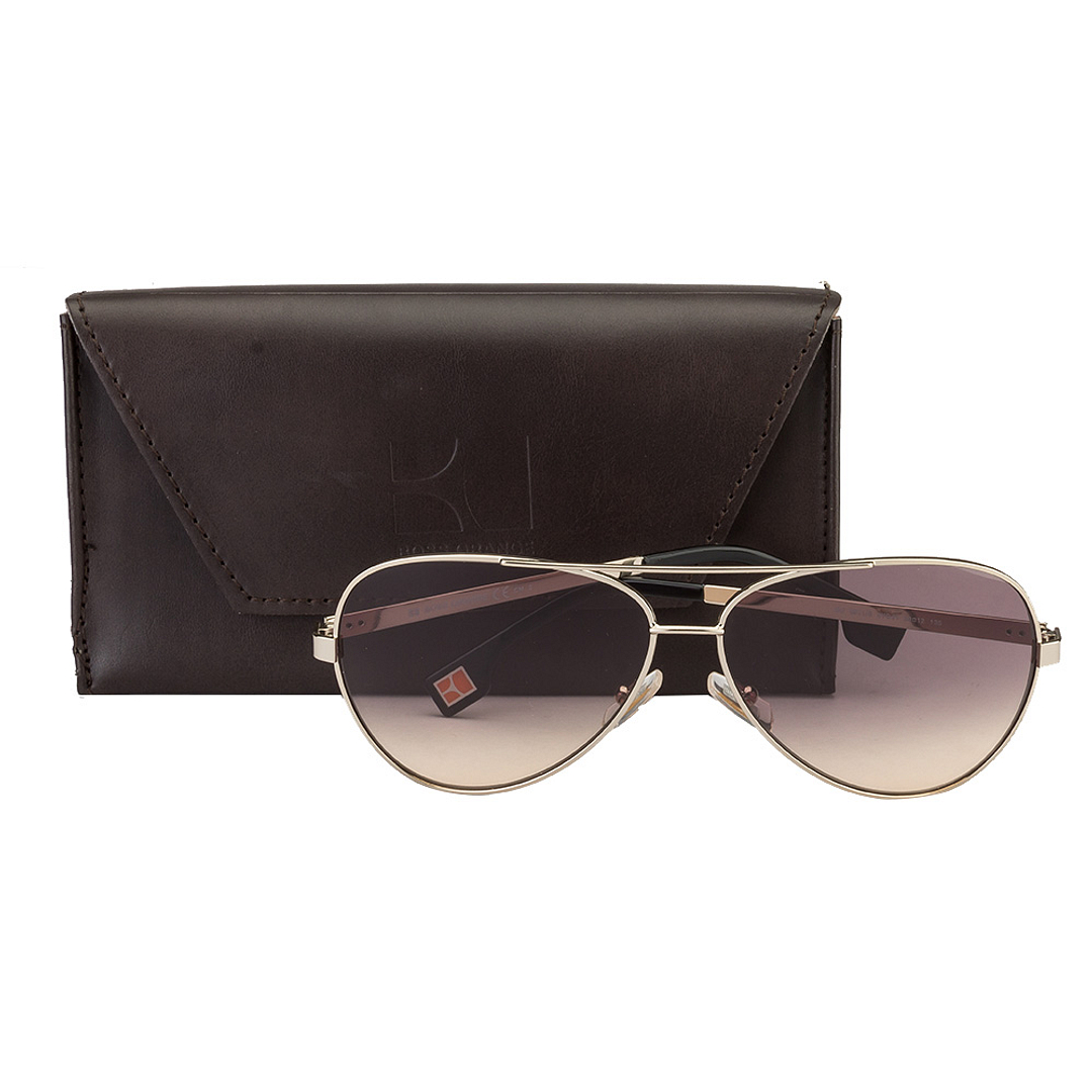 BRANDED Gold Full Rim Aviator left side