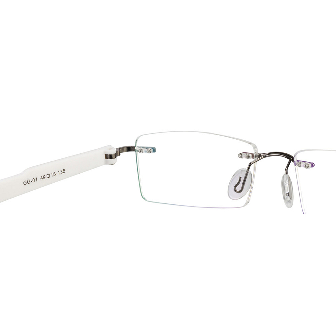 Lenskart Air Online Light Gunmetal Rimless Rectangle right side