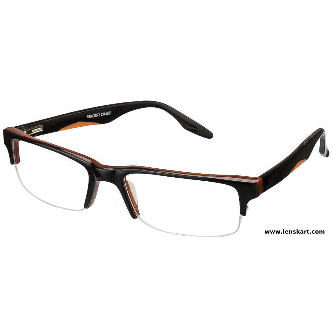 Vincent Chase Online Black Half Rim Rectangle left side