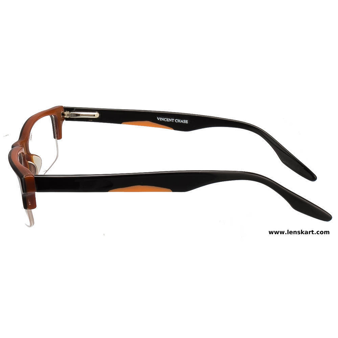 Vincent Chase Online Black Half Rim Rectangle left side