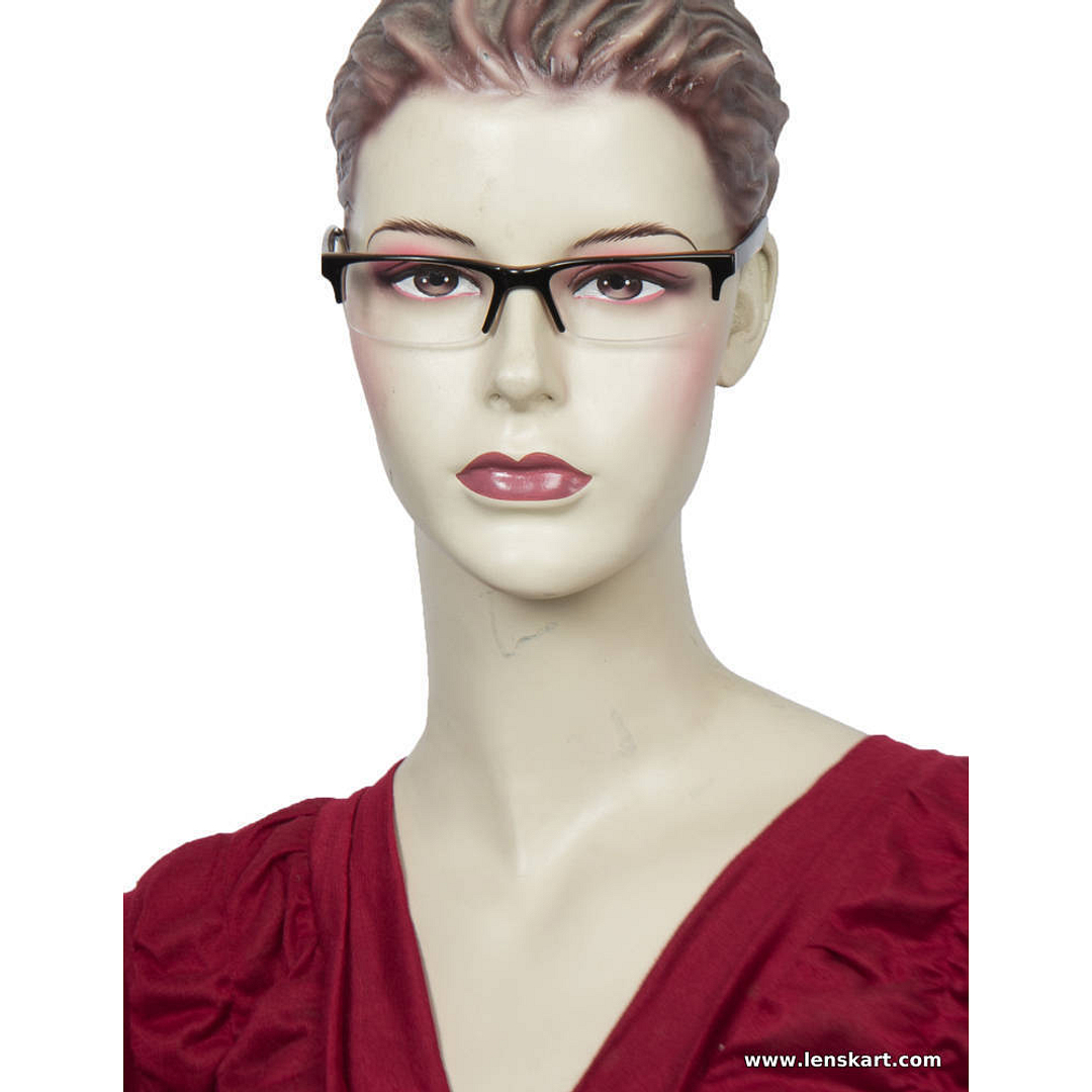 Vincent Chase Online Black Half Rim Rectangle left side