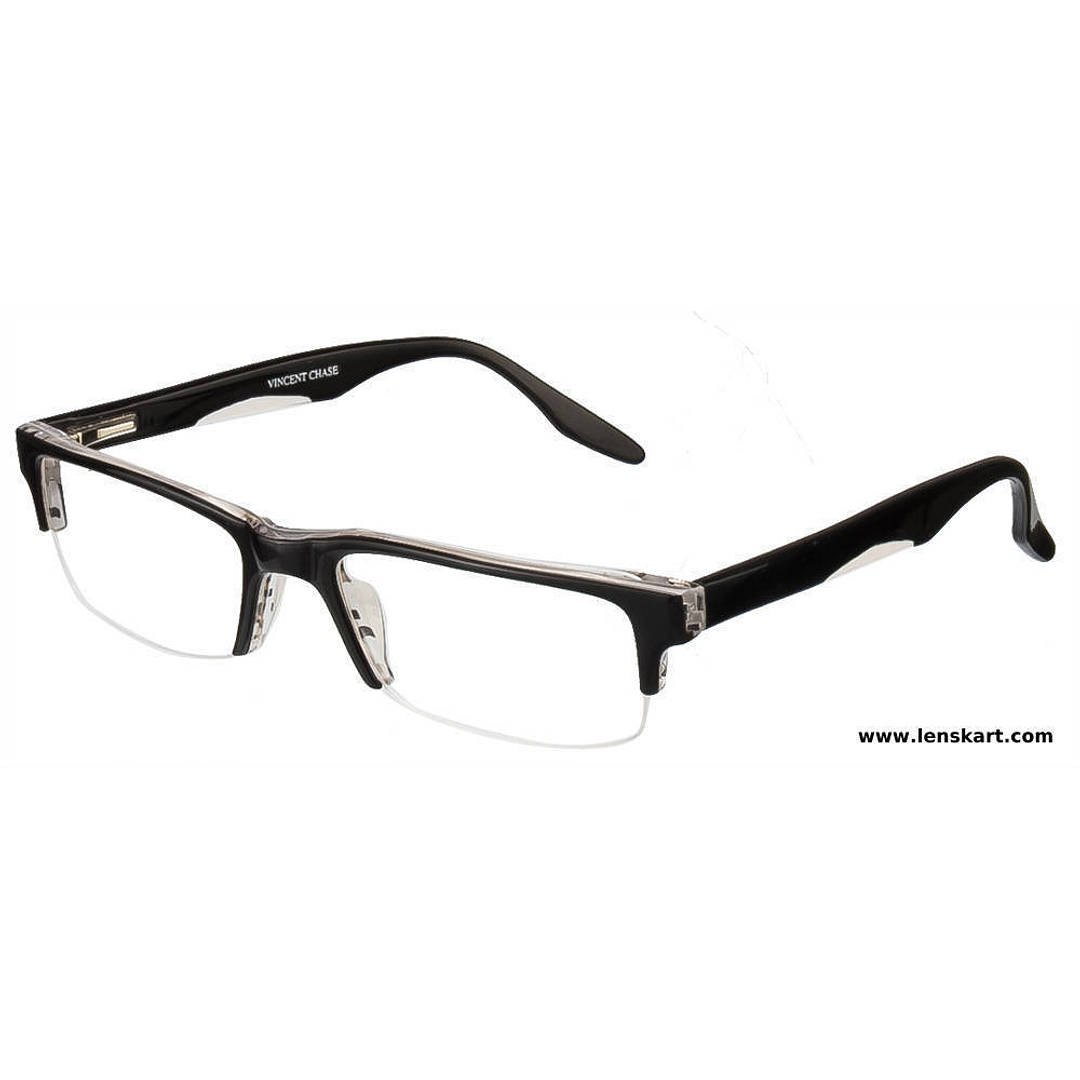 Vincent Chase Online Black Half Rim Rectangle left side
