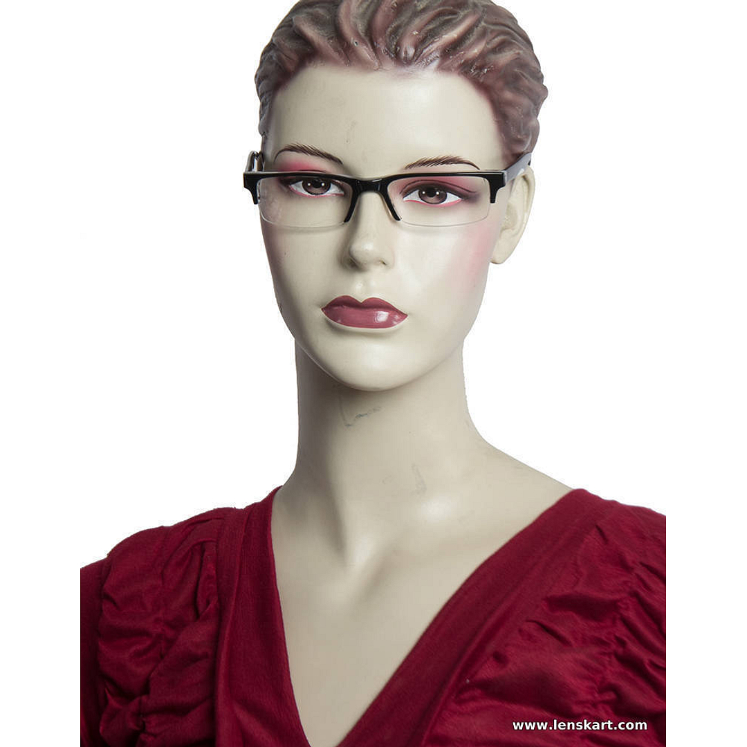 Vincent Chase Online Black Half Rim Rectangle left side