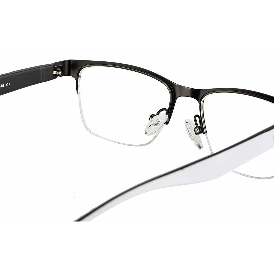 BRANDED Black Half Rim Rectangle right side