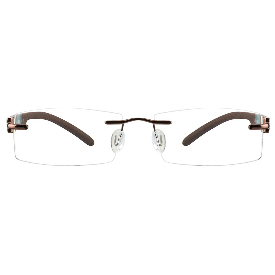 BRANDED Light Brown Rimless Rectangle left side