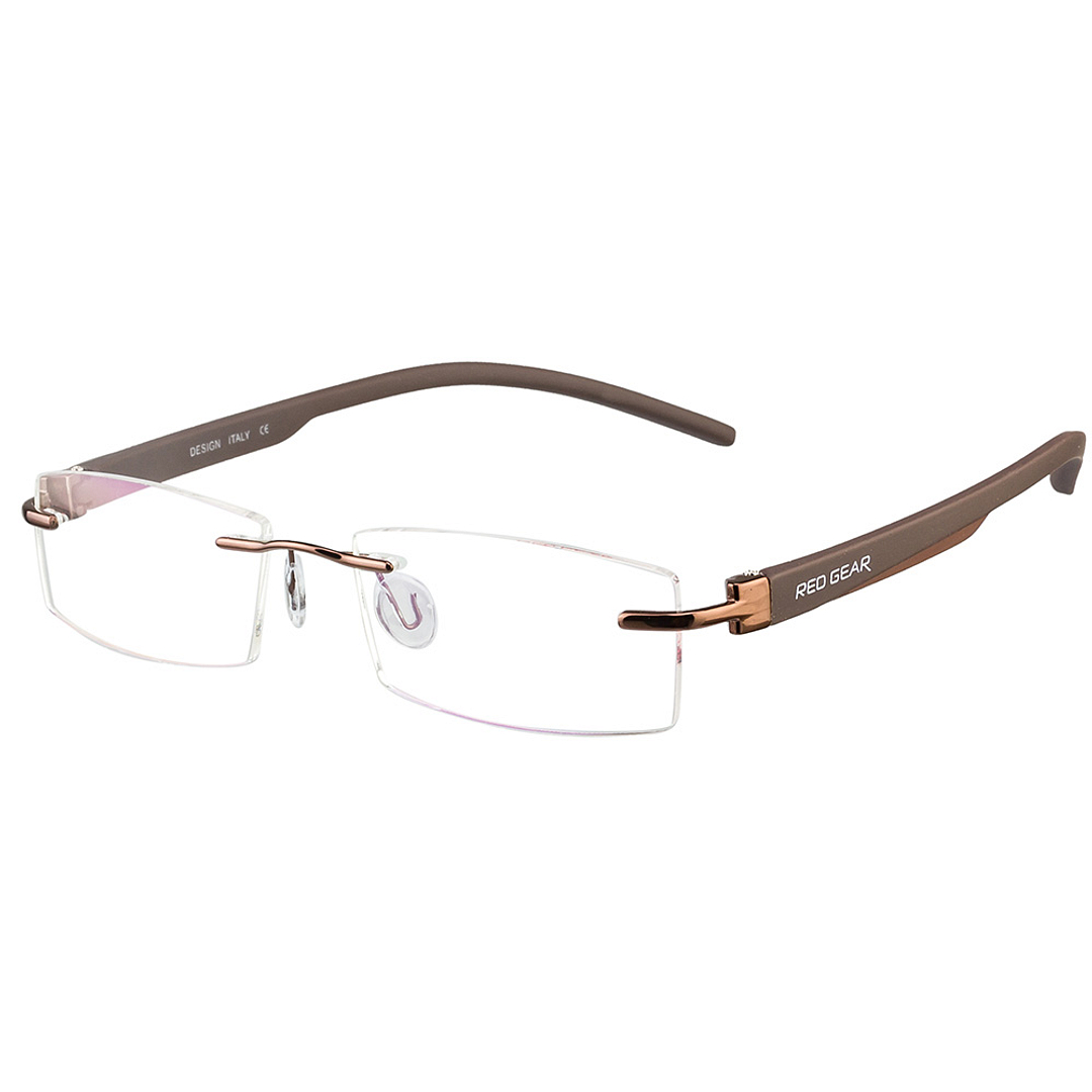BRANDED Light Brown Rimless Rectangle right side