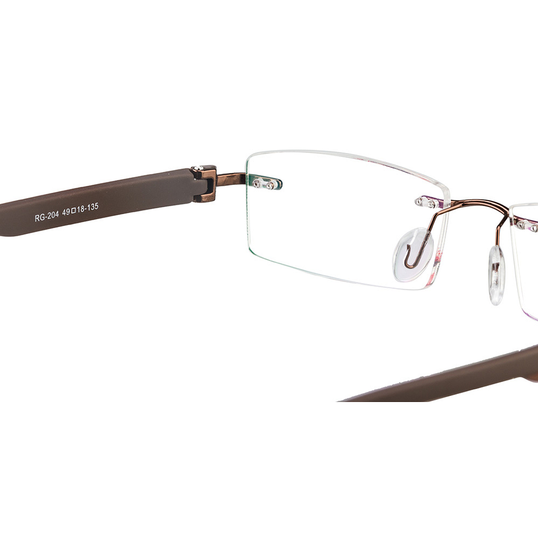 BRANDED Light Brown Rimless Rectangle right side