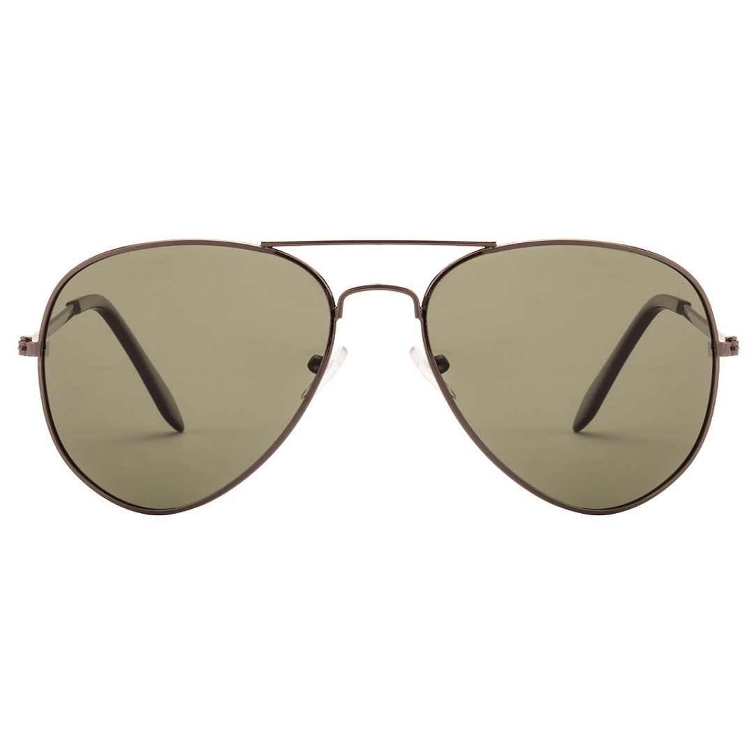 BRANDED Mid Gunmetal Full Rim Aviator left side