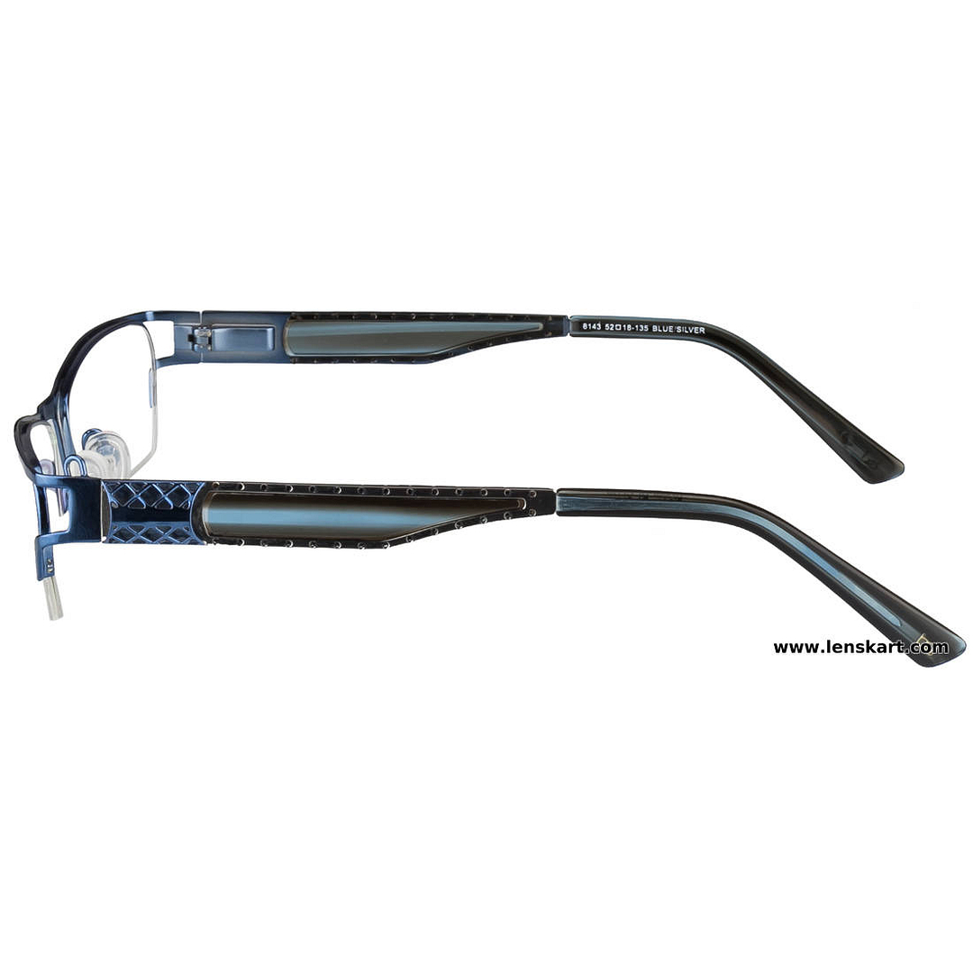 BRANDED Sky Blue Half Rim left side