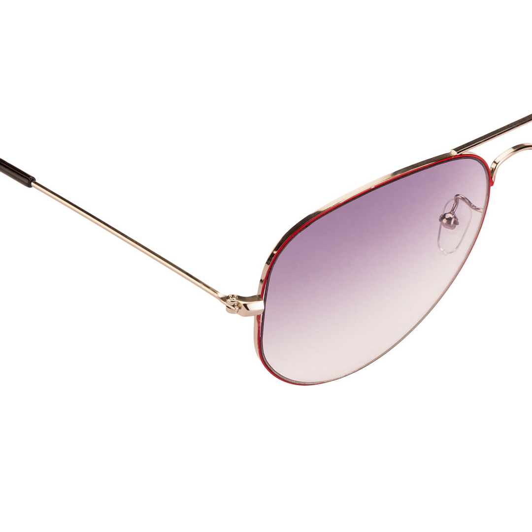 BRANDED Silver Full Rim Aviator left side