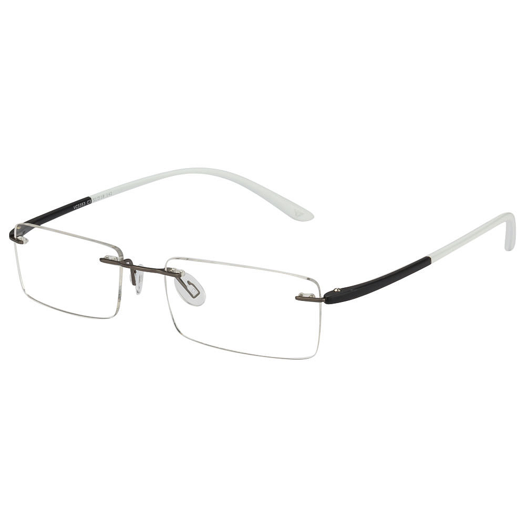 Lenskart Lenskart TOI Special: Gunmetal Black White Rimless Rectangle Lenskart TOI Special OTHERS VC 0353- left side