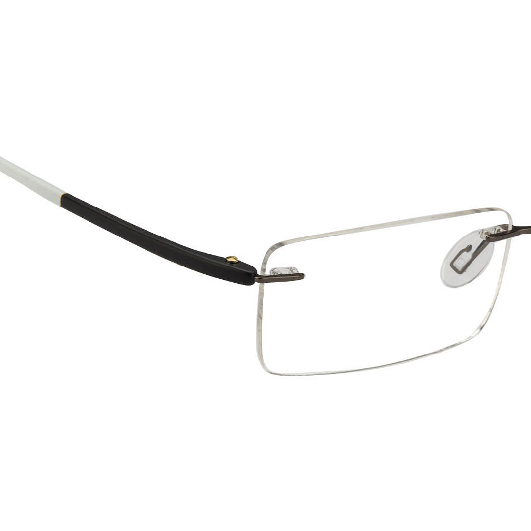 Lenskart Lenskart TOI Special: Gunmetal Black White Rimless Rectangle Lenskart TOI Special OTHERS VC 0353- left side