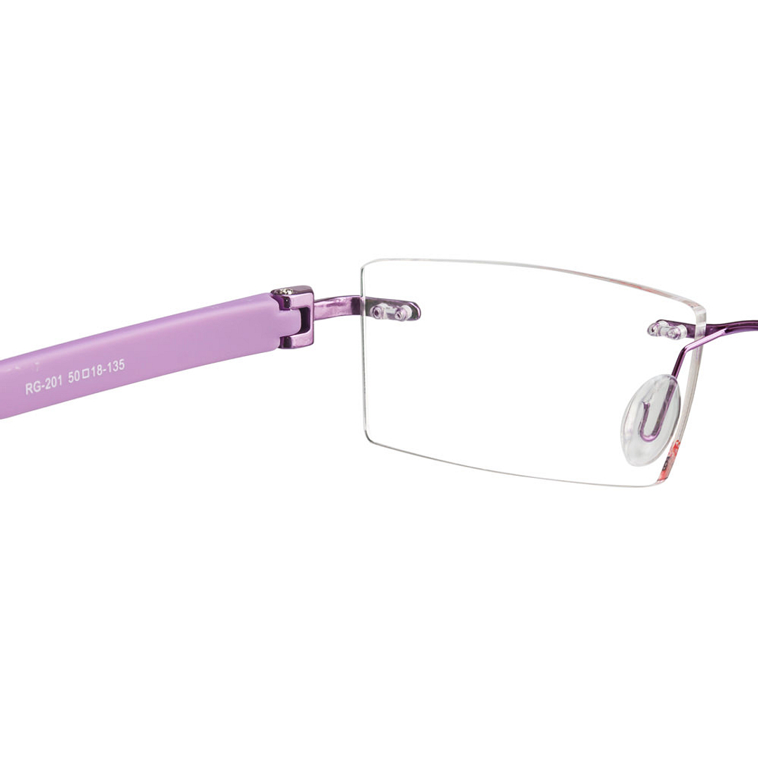 Lenskart Air Online Purple Rimless Rectangle right side