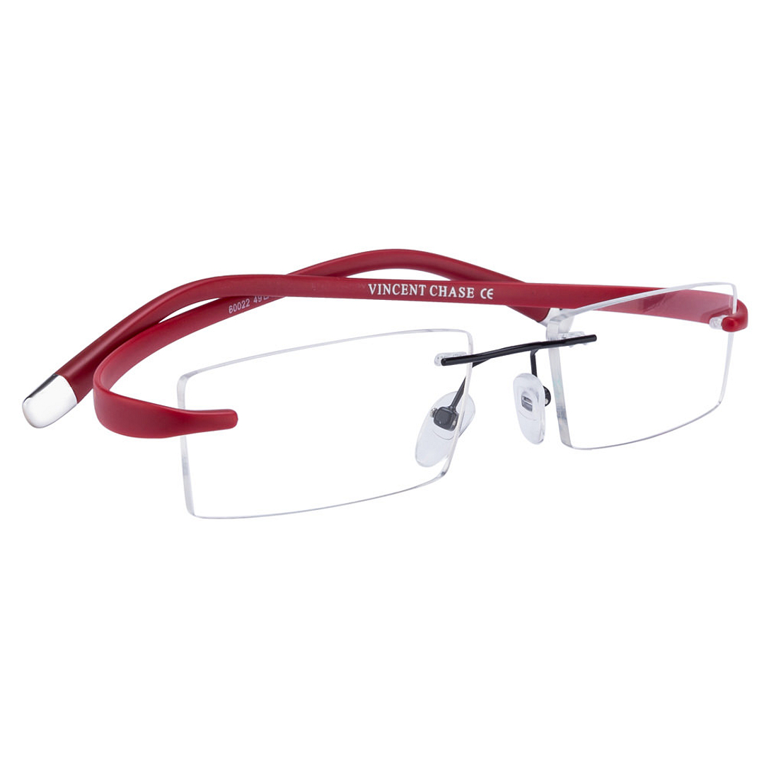 Vincent Chase Online Red Rimless Rectangle left side