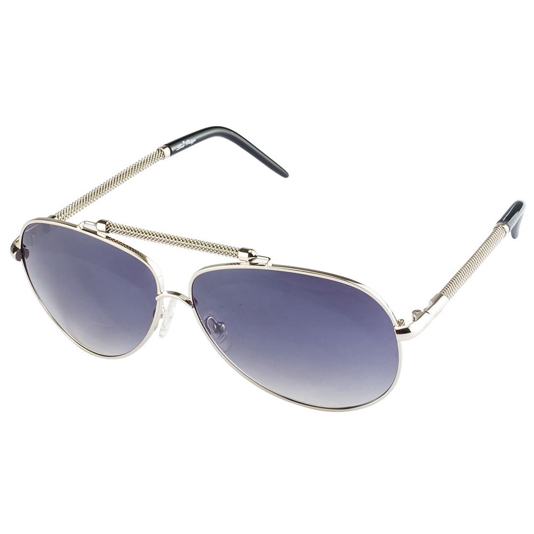 BRANDED Silver Full Rim Aviator right side