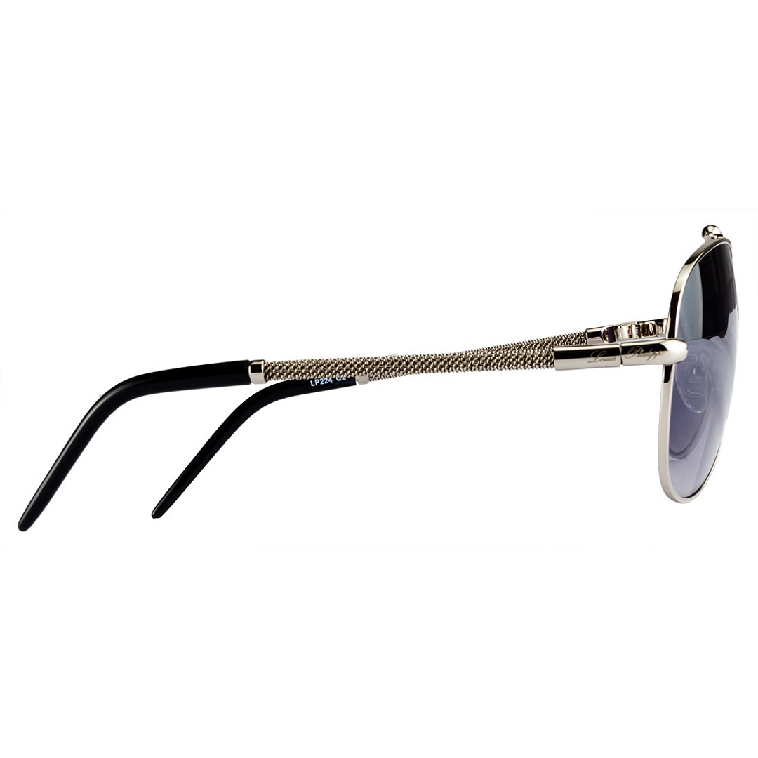 BRANDED Silver Full Rim Aviator right side