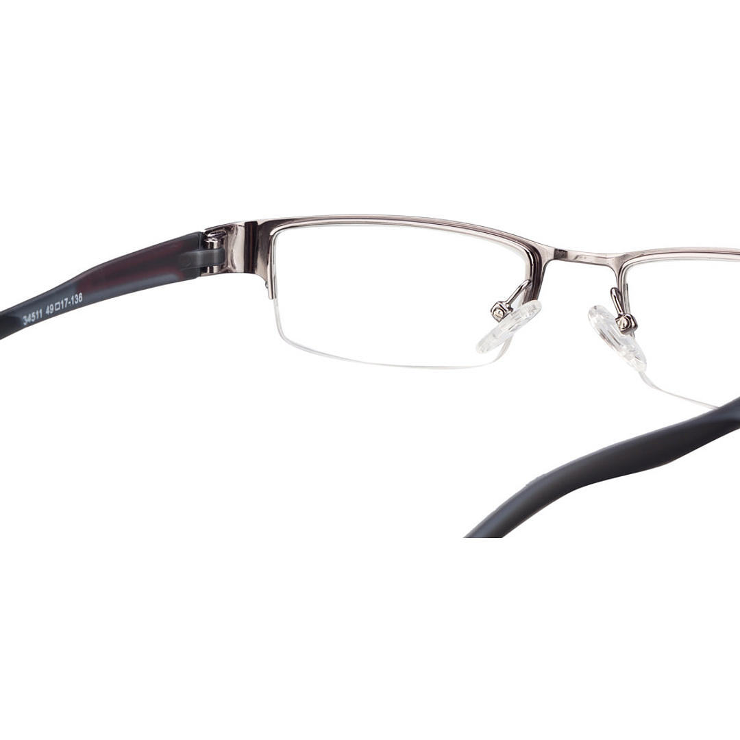 Vincent Chase Online Gray Transparent Half Rim Rectangle left side