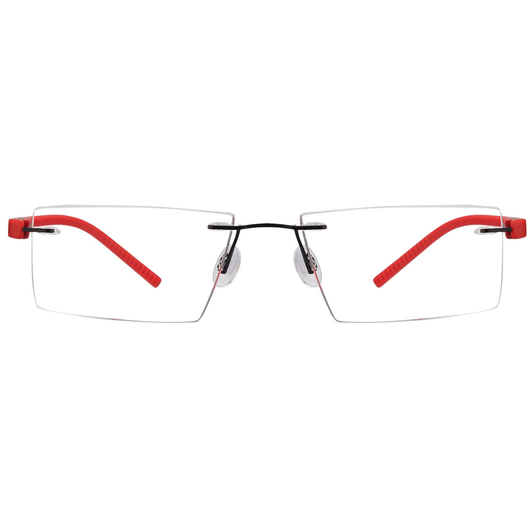 Lenskart Air Online Red Rimless Rectangle left side