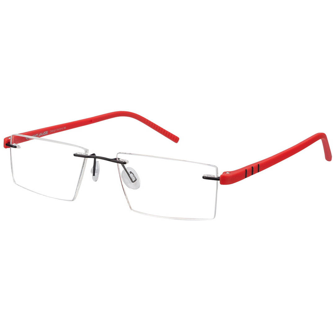 Lenskart Air Online Red Rimless Rectangle left side
