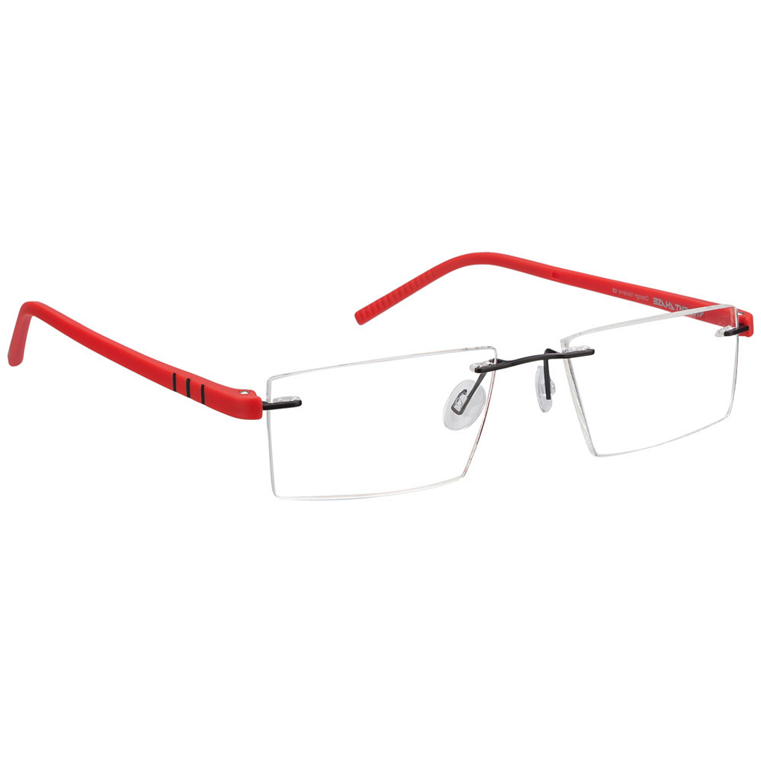 Lenskart Air Online Red Rimless Rectangle left side