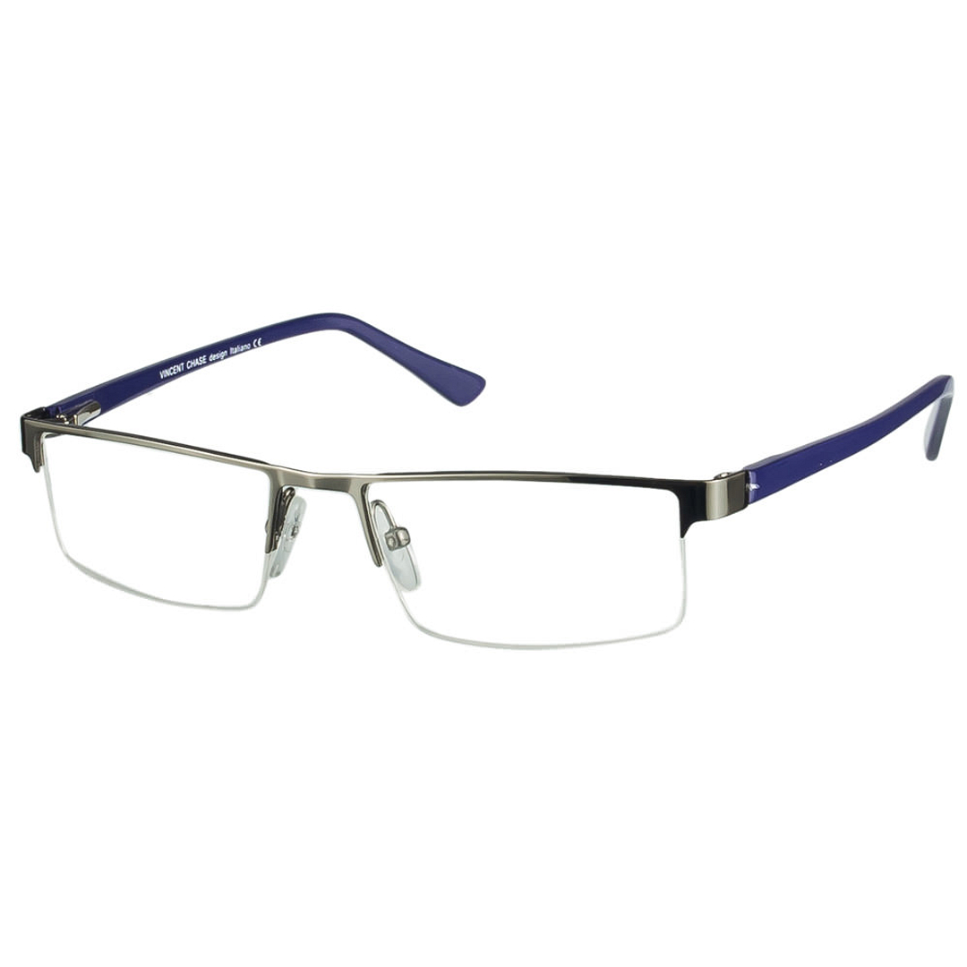 Vincent Chase Online Mid Gunmetal Half Rim Rectangle left side
