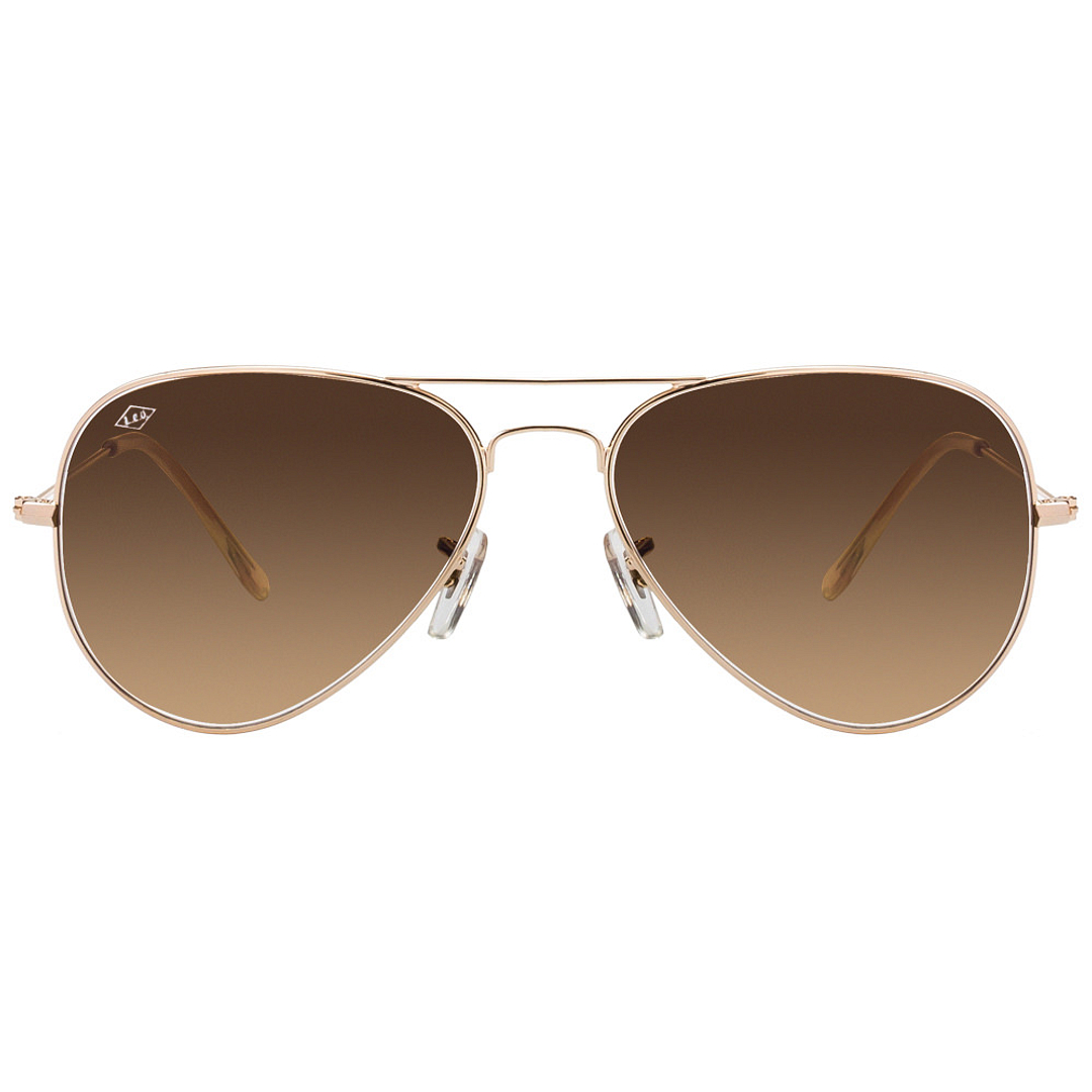 BRANDED Gold Full Rim Aviator left side