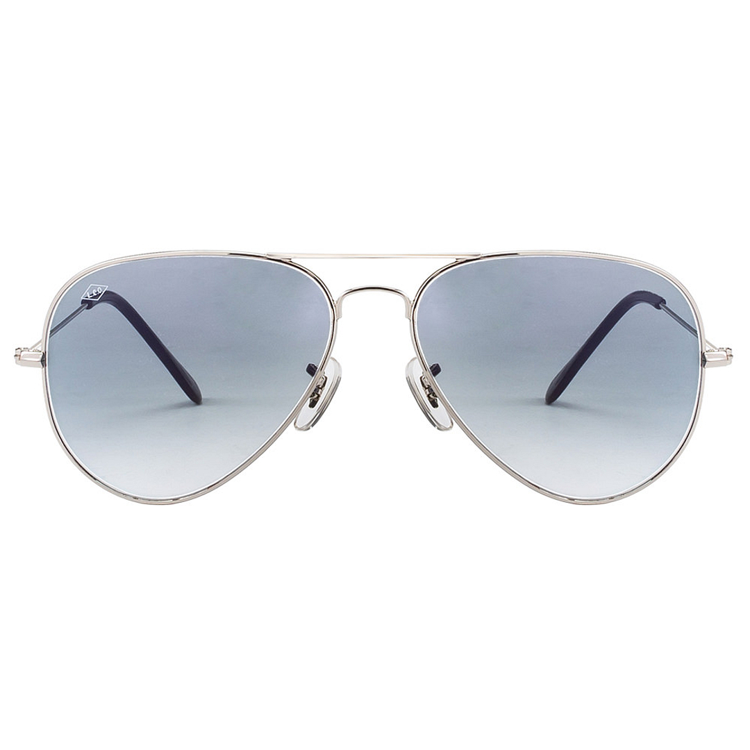 BRANDED Silver Full Rim Aviator left side