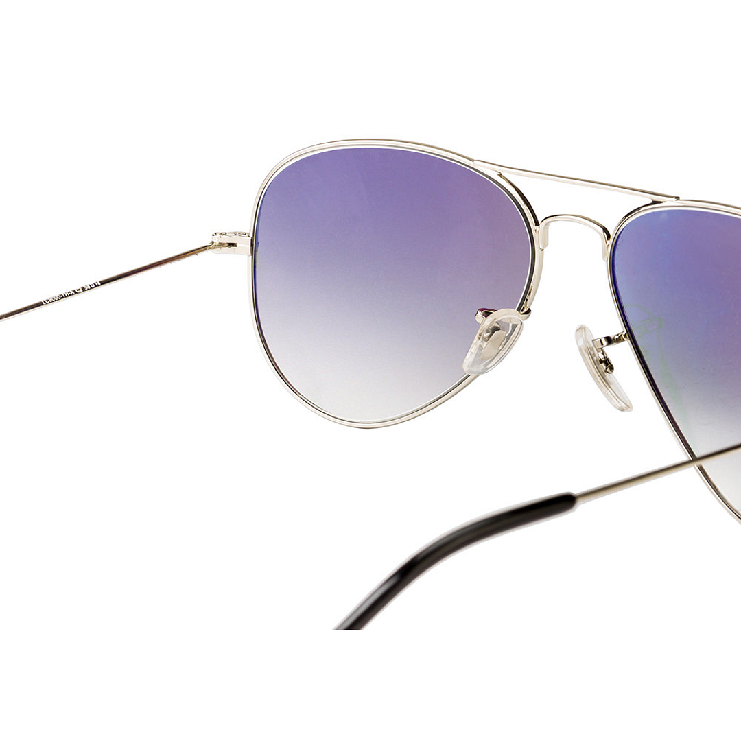 BRANDED Silver Full Rim Aviator left side