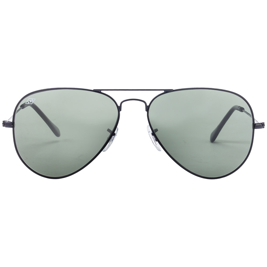 BRANDED Black Full Rim Aviator left side