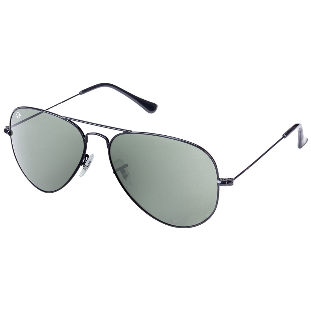 BRANDED Black Full Rim Aviator left side