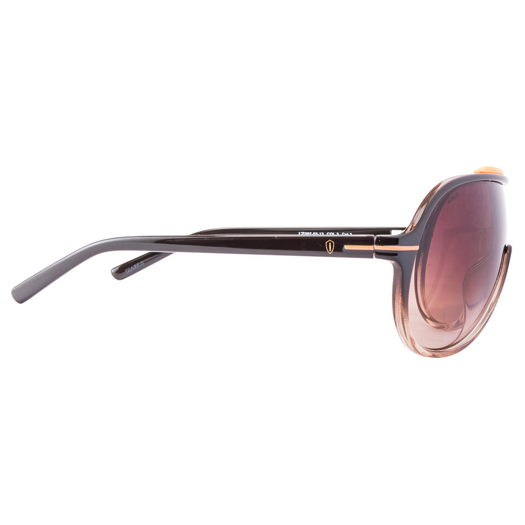 BRANDED Light Brown Full Rim Aviator left side