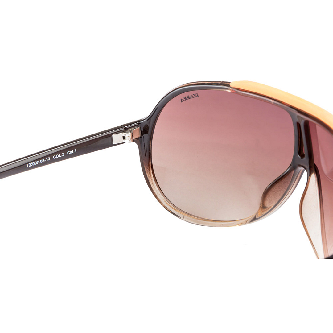 BRANDED Light Brown Full Rim Aviator left side