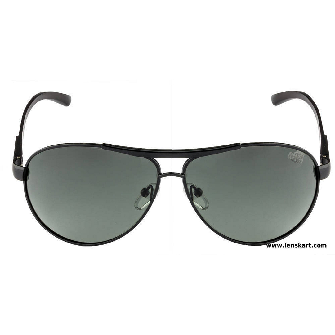 BRANDED Black Full Rim Aviator right side