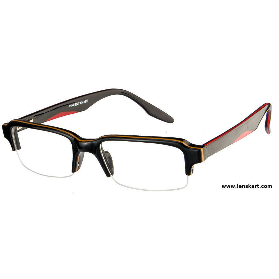 Vincent Chase Online Black Half Rim Rectangle left side