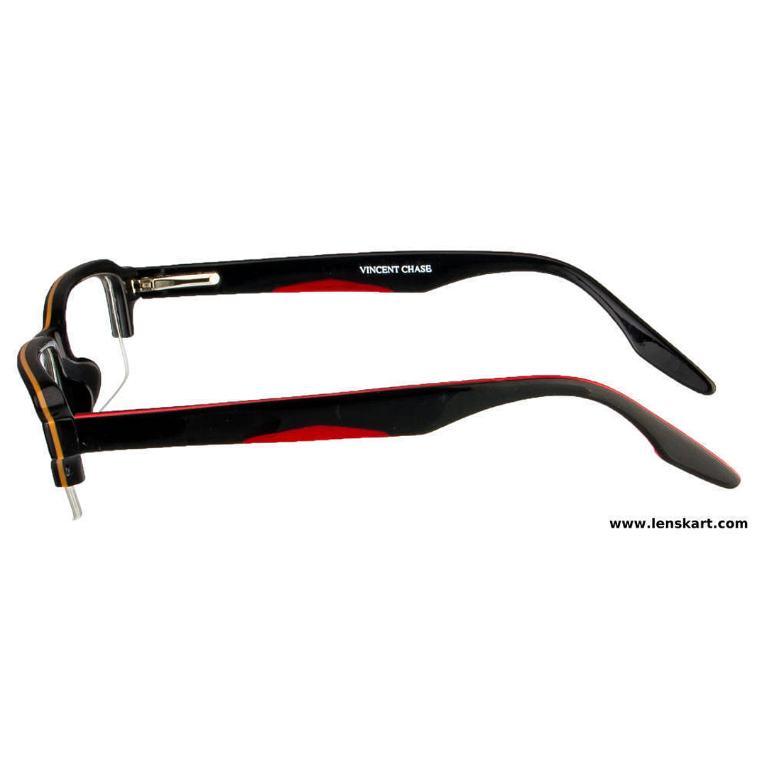 Vincent Chase Online Black Half Rim Rectangle left side