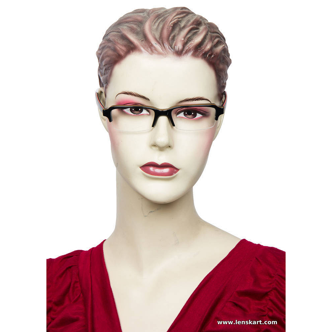 Vincent Chase Online Black Half Rim Rectangle left side