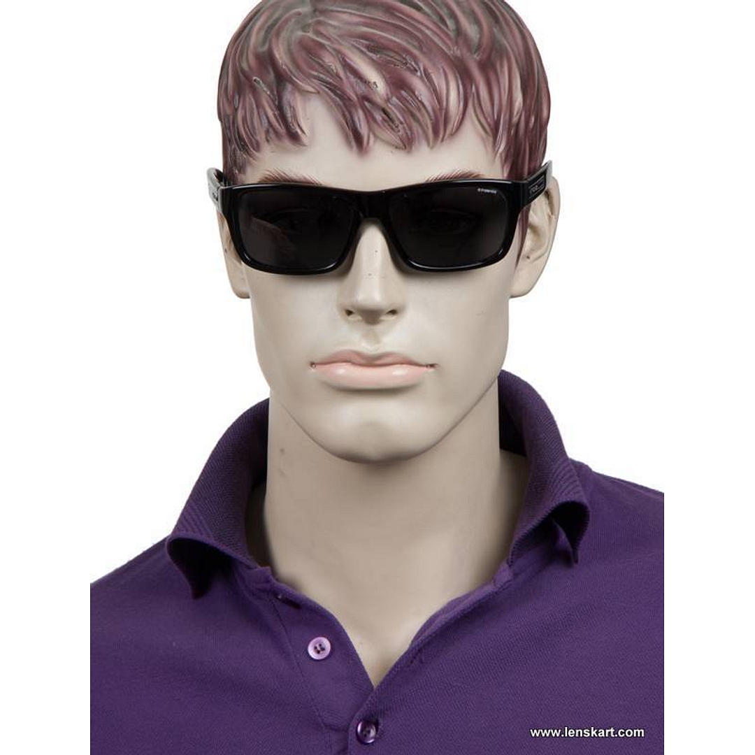 Polaroid Black Full Rim Square left side