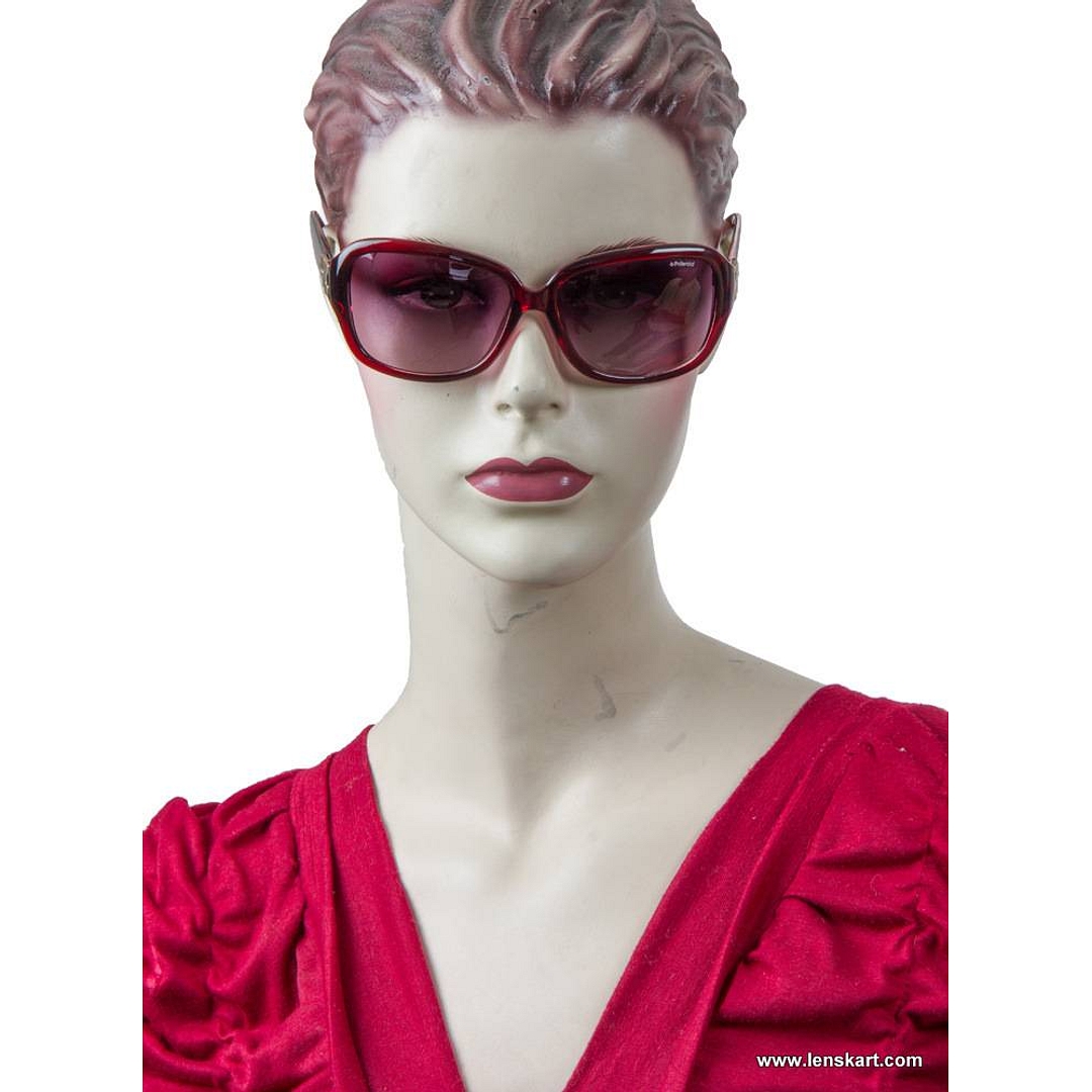 Buy Polaroid P8316B Medium Size-60 Maroon Grey Gradient Women