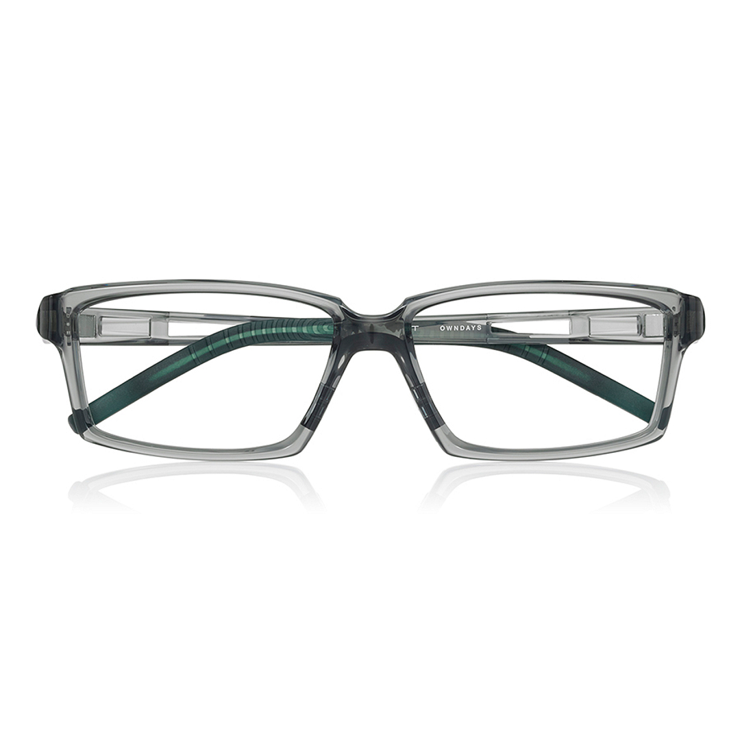 OWNDAYS | MOVE Clear Gray Full Rim Rectangle right side