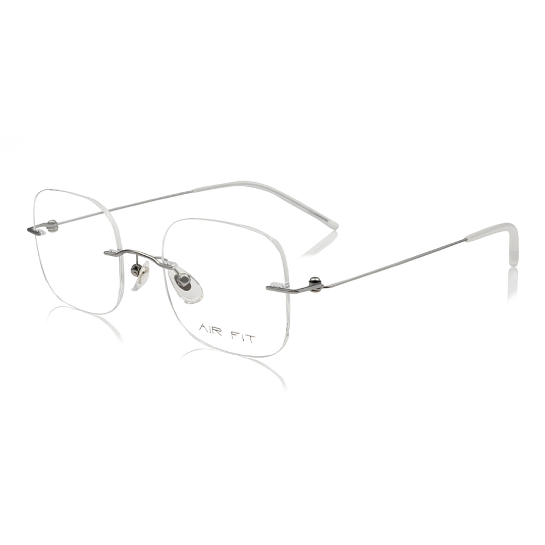 OWNDAYS | AIR Silver Rimless Rectangle left side