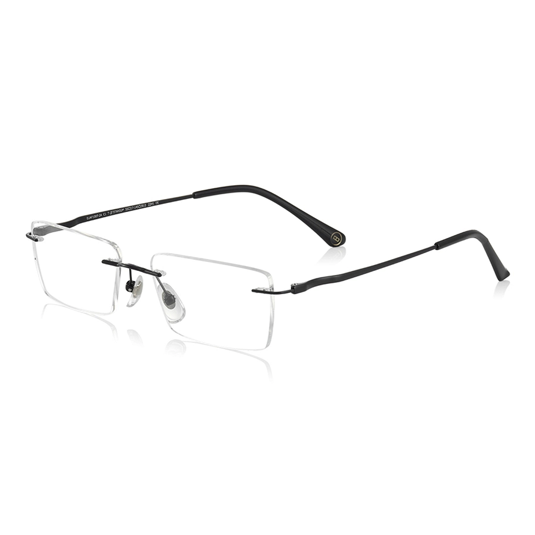 OWNDAYS | AIR MATTE BLACK Rimless Rectangle left side