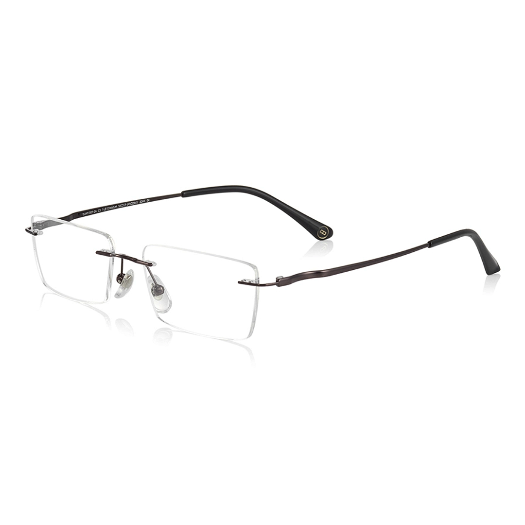 OWNDAYS | AIR Dark Brown Rimless Rectangle left side