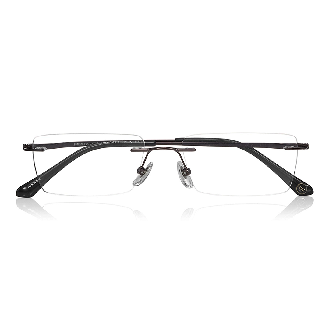 OWNDAYS | AIR Dark Brown Rimless Rectangle right side