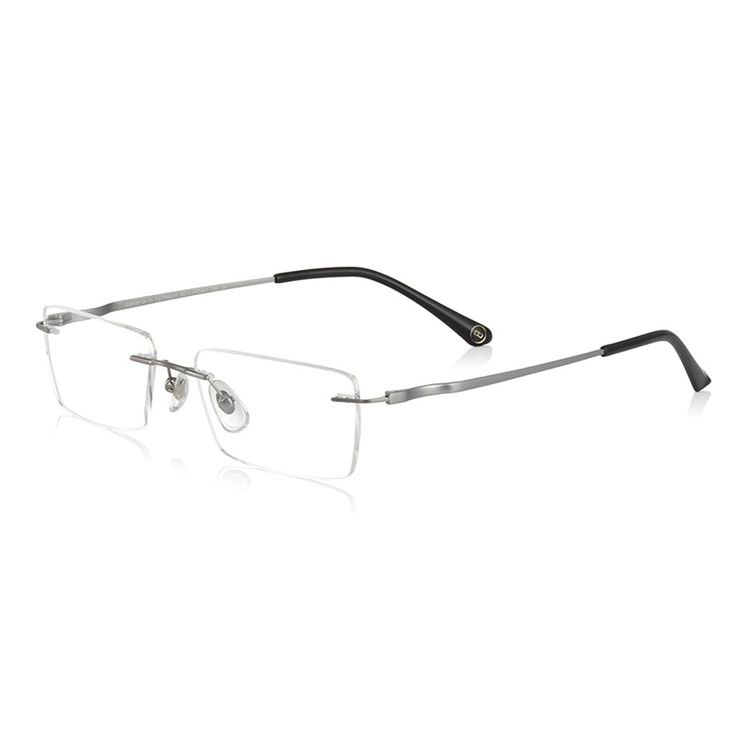 OWNDAYS | AIR Silver Rimless Rectangle left side
