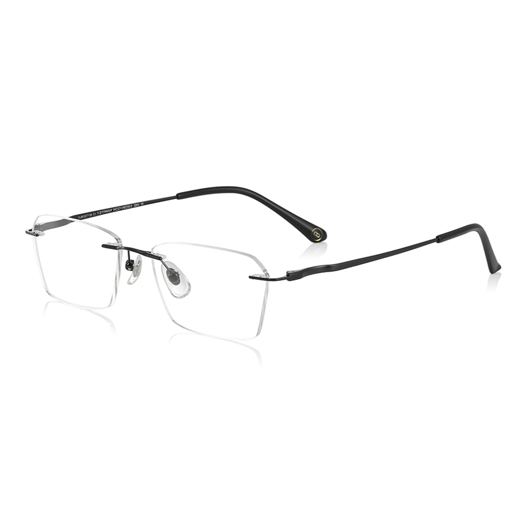 OWNDAYS | AIR Black Rimless Rectangle left side