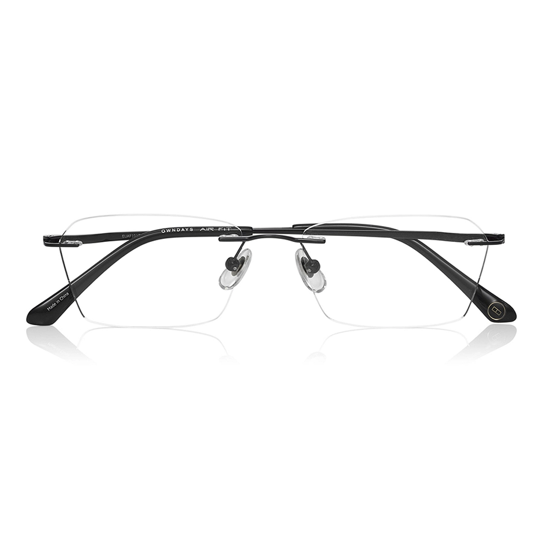 OWNDAYS | AIR Black Rimless Rectangle right side