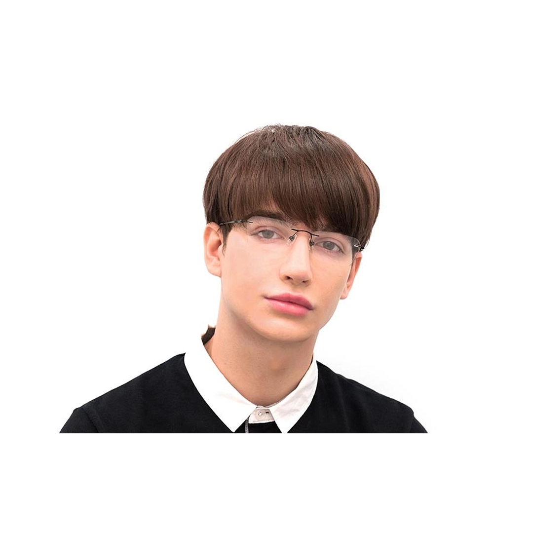 OWNDAYS | AIR Black Rimless Rectangle left side