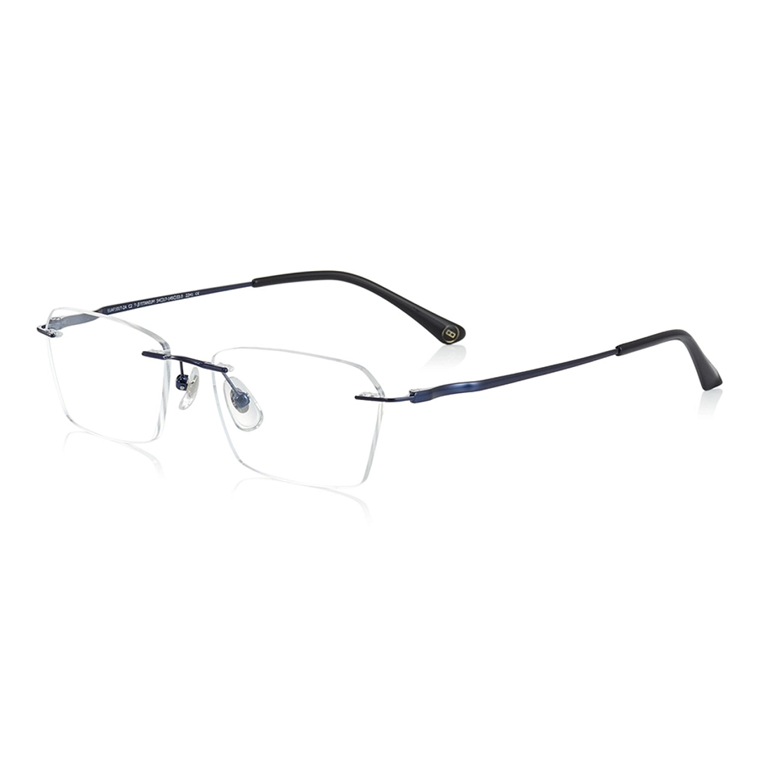 OWNDAYS | AIR Navy Rimless Rectangle left side