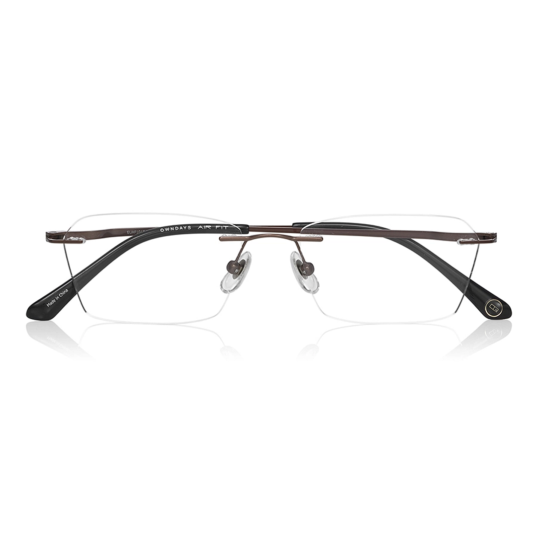 OWNDAYS | AIR Light Brown Rimless Rectangle right side