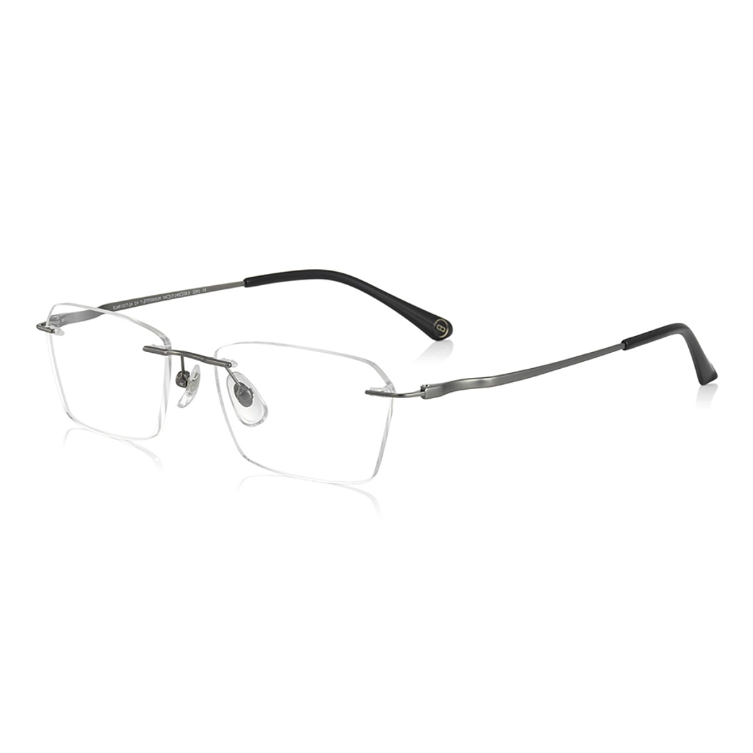 OWNDAYS | AIR Silver Rimless Rectangle left side